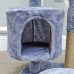 FixtureDisplays® 21X18X34.2  Cat Tree Condo Furniture with Sisal-Covered Scratching Posts, Plush Condo, Platforms Light Grey 15735